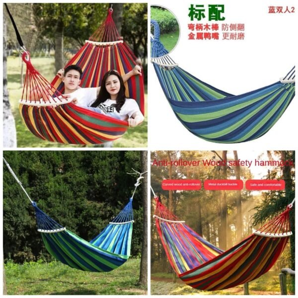 Stripped outdoor hammock heavy load bearing can hold 2 people