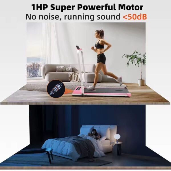 2-in-1 Foldable Walking Pad Treadmill – Portable Under-Desk Treadmill for Home & Office, Slim & Space-Saving Design